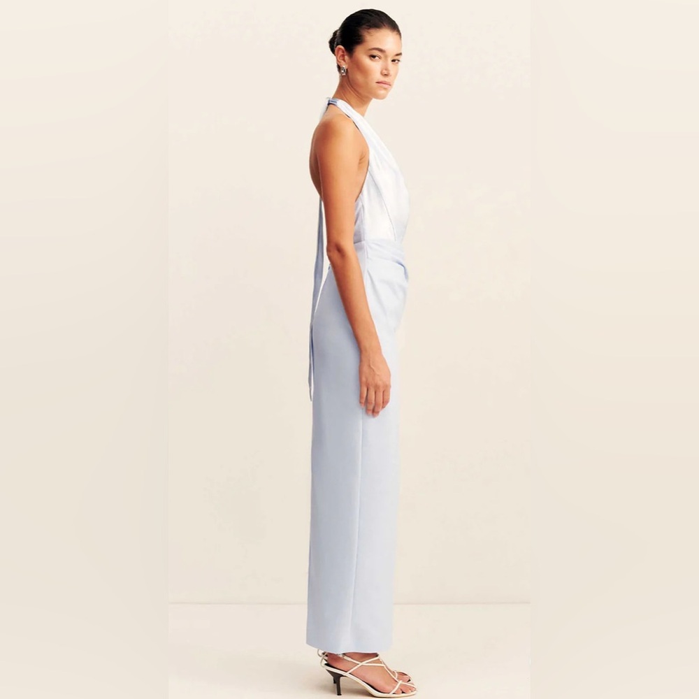 SHONA JOY Dillon Cowl Neck Maxi Dress in Seabreeze White Size 4 - Picture 5 of 16